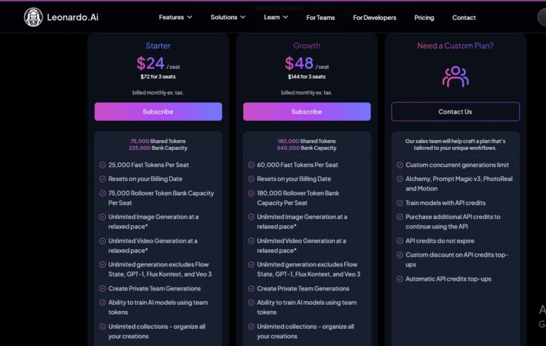 Leonardo Ai Pricing 2025